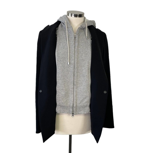 Veronica Beard Women's Size 6 Black Scuba Dickey Blazer with Gray Hooded Dickey - Picture 7 of 13
